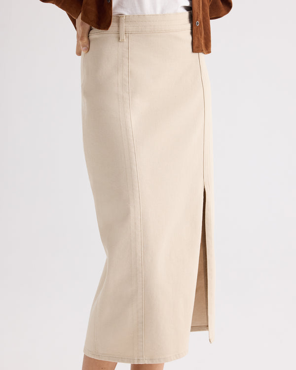 TWP Sandshell Pencil Skirt With Details in Sandshell Denim view 2