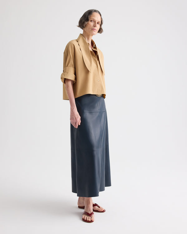 TWP Sea storm A-Line Skirt With Seams in Leather view 1