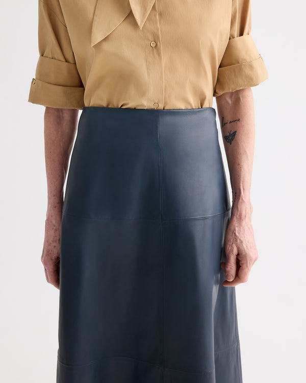 TWP Sea storm A-Line Skirt With Seams in Leather view 2