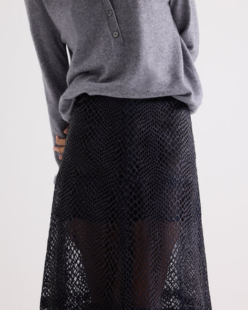 TWP Night sky A-Line Skirt in Perforated Leather view 5