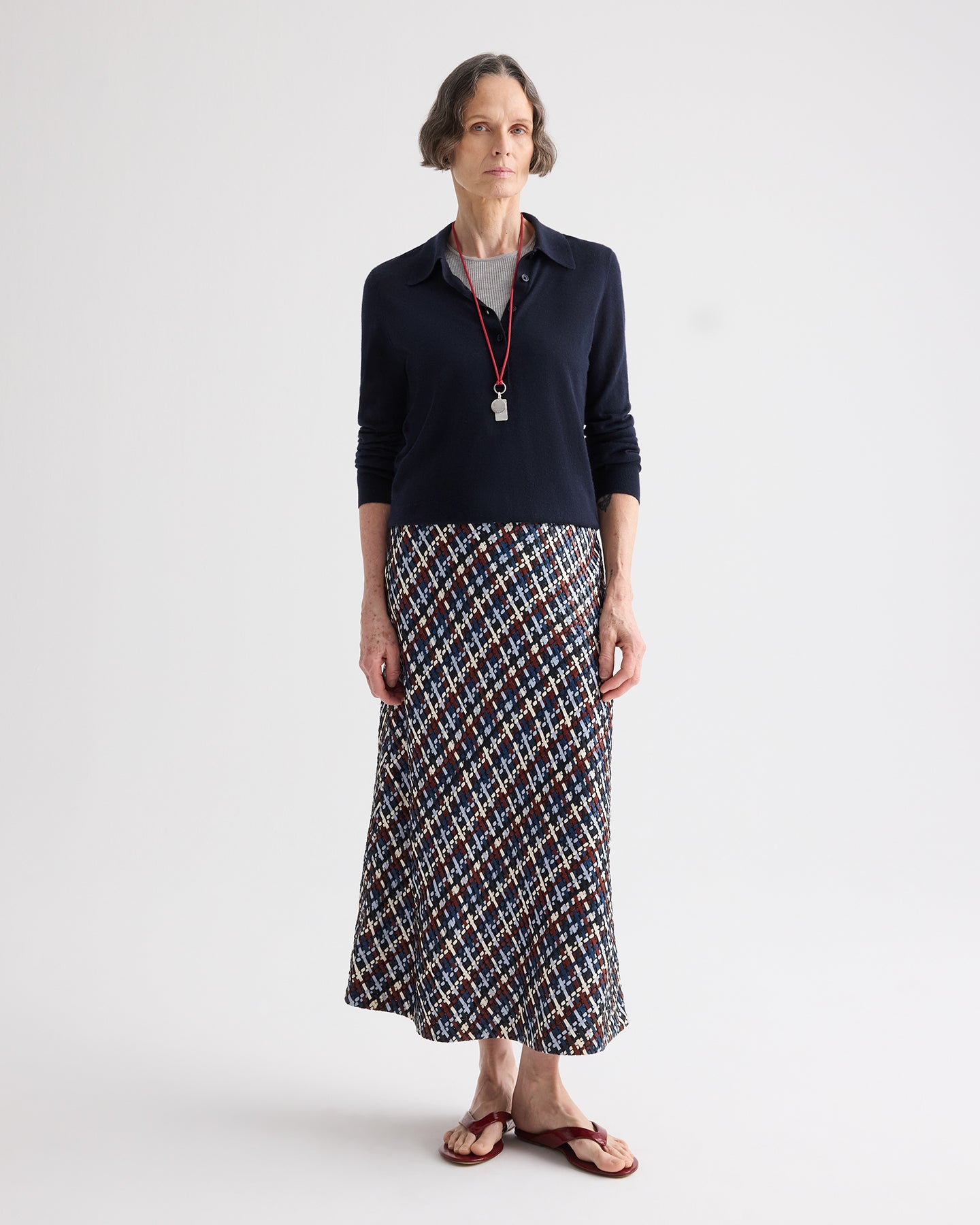 TWP Blue multi Leather A-Line Skirt in Leather view 1