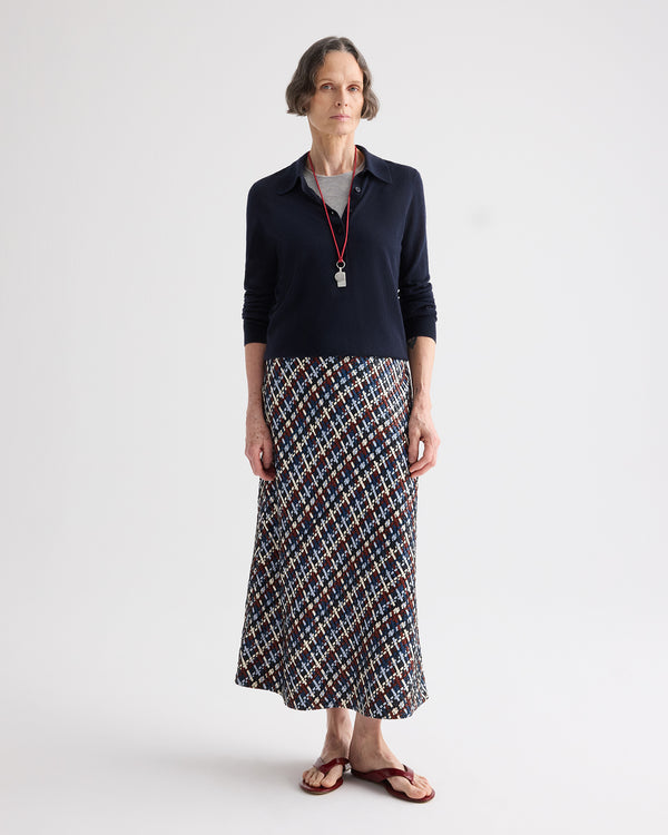 TWP Blue multi Leather A-Line Skirt in Leather view 1