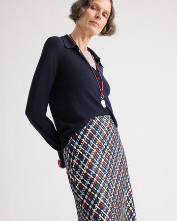 TWP Blue multi Leather A-Line Skirt in Leather view 2
