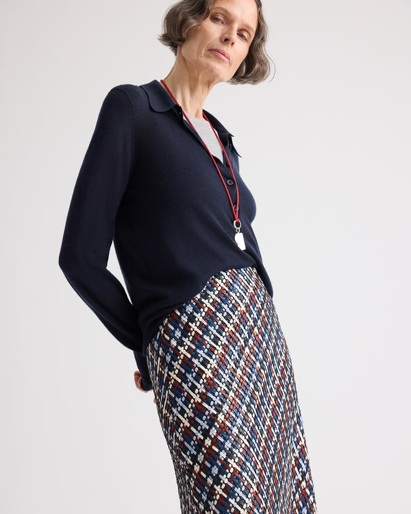 TWP Blue multi Leather A-Line Skirt in Leather view 2