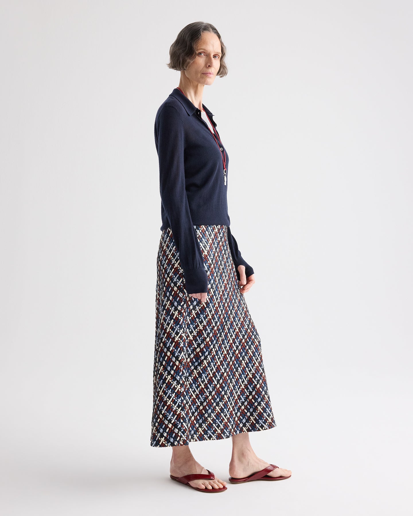 TWP Blue multi Leather A-Line Skirt in Leather view 4