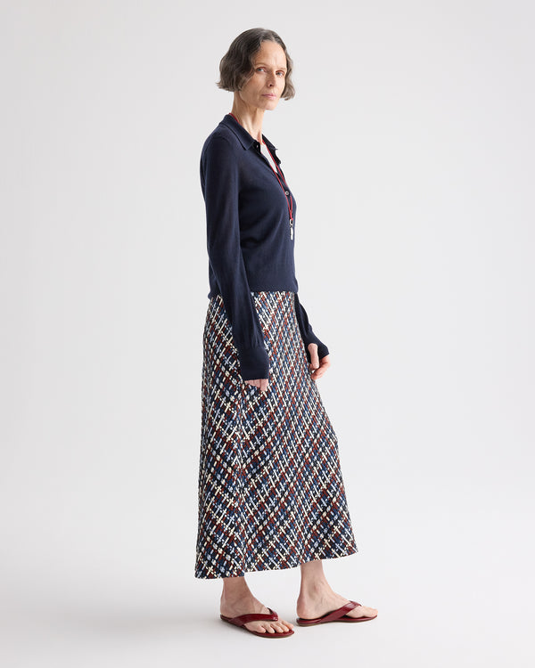TWP Blue multi Leather A-Line Skirt in Leather view 4