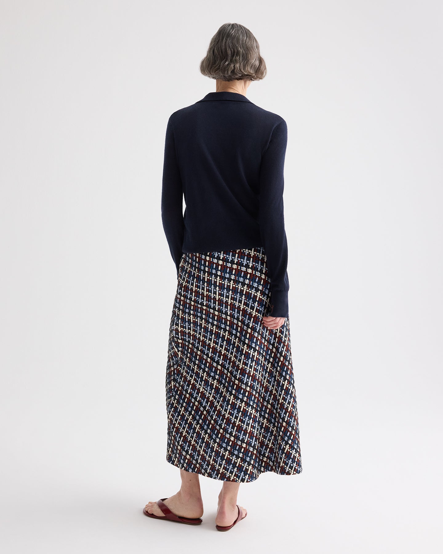 TWP Blue multi Leather A-Line Skirt in Leather view 5