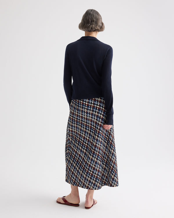 TWP Blue multi Leather A-Line Skirt in Leather view 5