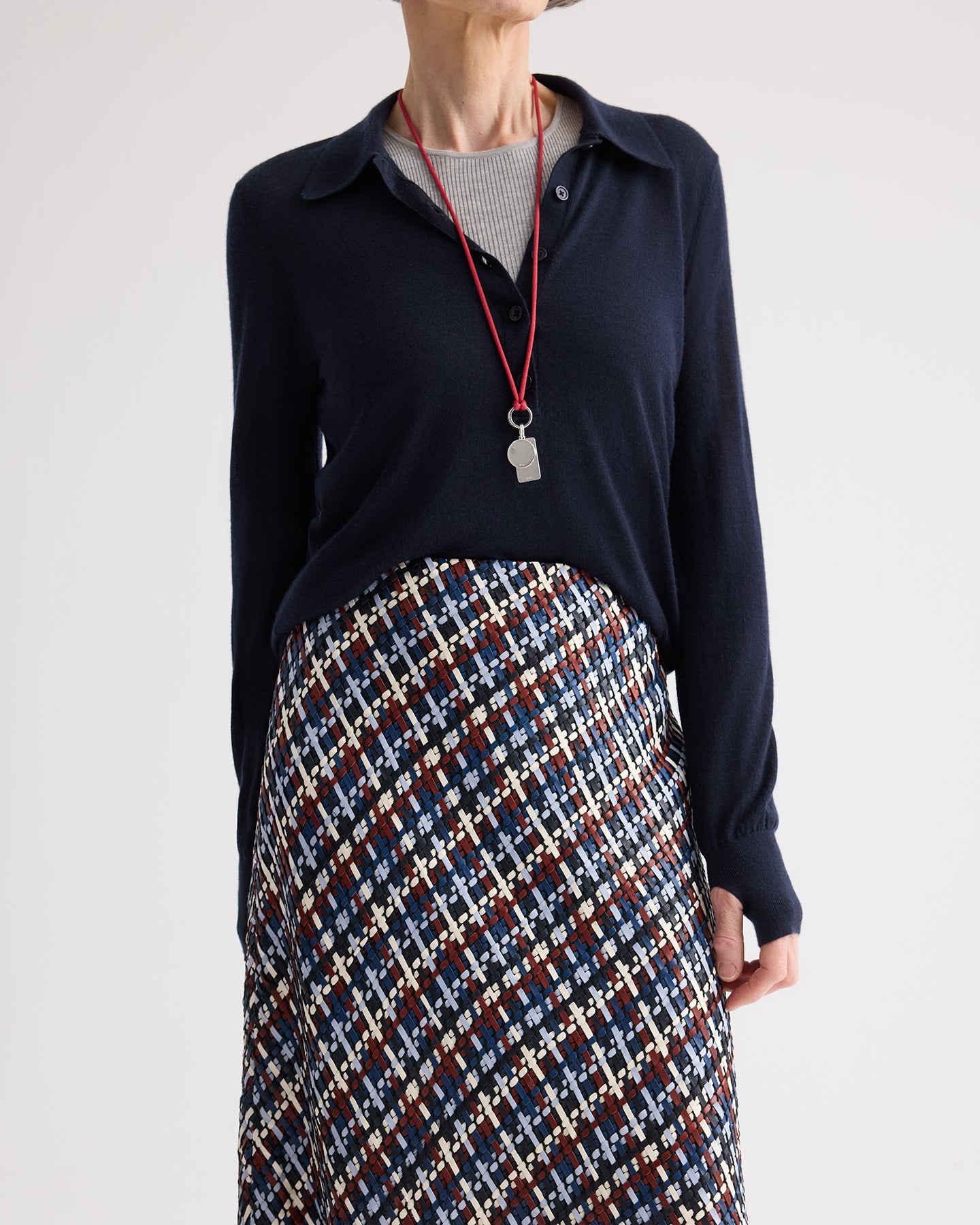 TWP Blue multi Leather A-Line Skirt in Leather view 3