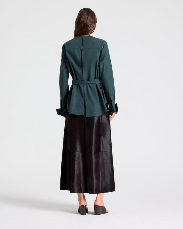TWP Wine The A-Line Skirt in Ponyhair view 5