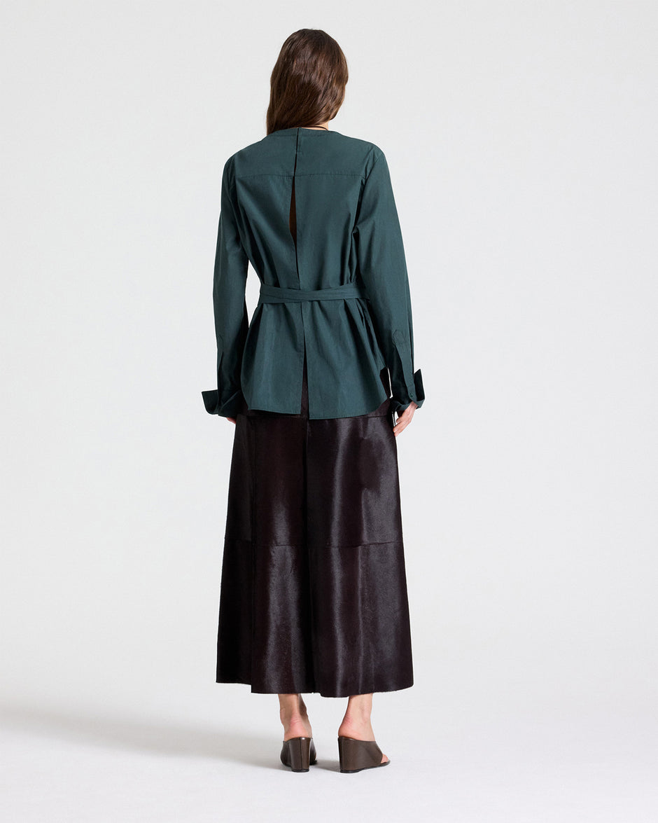 TWP Wine The A-Line Skirt in Ponyhair view 5