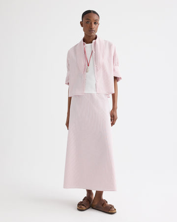 TWP White / red A-Line Skirt in Cotton Stripes view 1