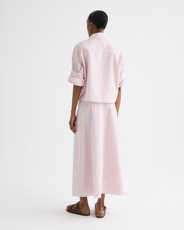 TWP White / red A-Line Skirt in Cotton Stripes view 4