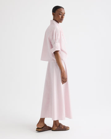 TWP White / red A-Line Skirt in Cotton Stripes view 5