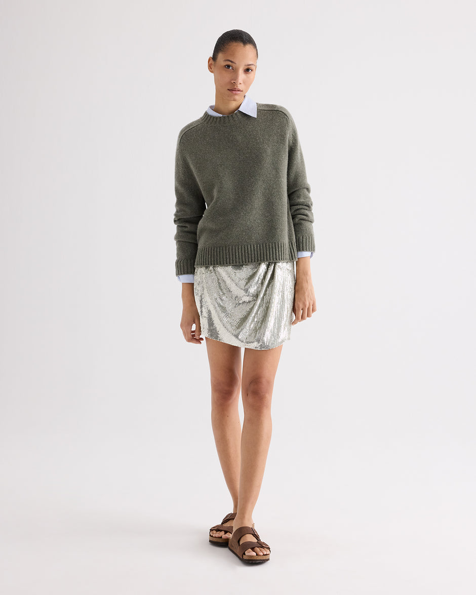 TWP Quiet grey Short Lover Skirt in Sequins view 1