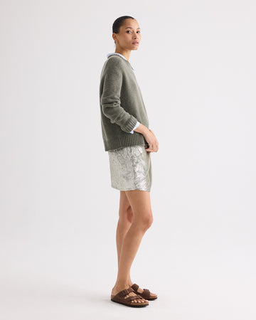 TWP Quiet grey Short Lover Skirt in Sequins view 4