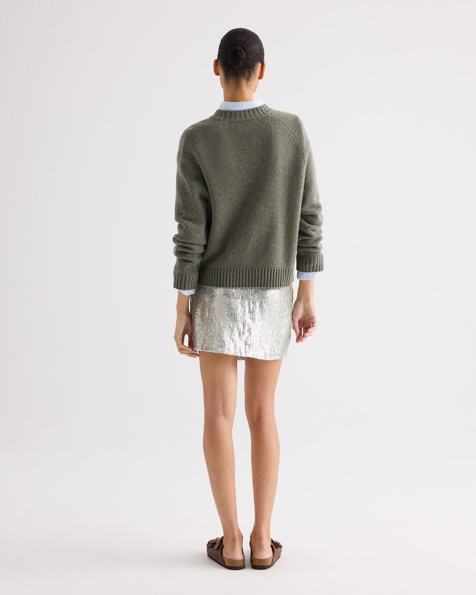 TWP Quiet grey Short Lover Skirt in Sequins view 5