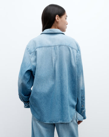 TWP Vintage wash Wilson Top in Denim Shirting view 1