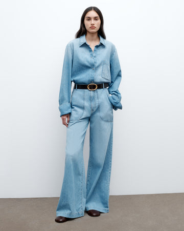 TWP Vintage wash Mecox Beach Pant in Linen Cotton Denim view 1