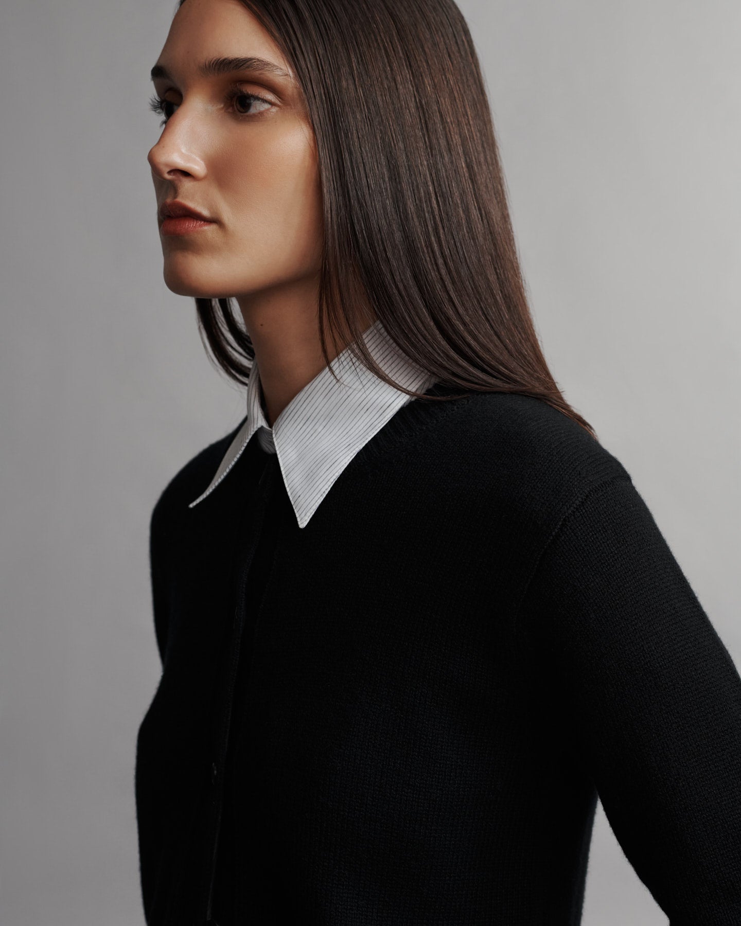 TWP Black Lord Cardigan in Cashmere view 3