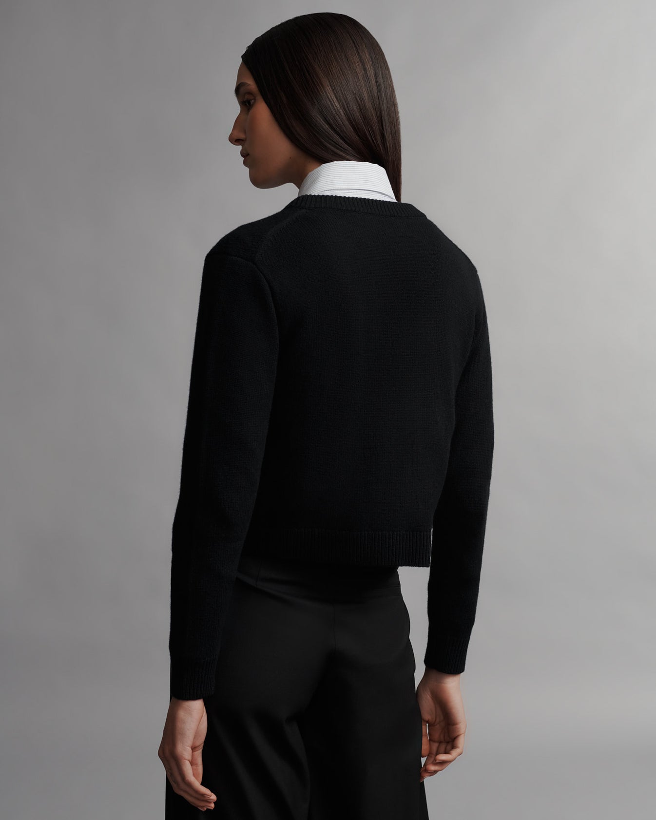 TWP Black Lord Cardigan in Cashmere view 5