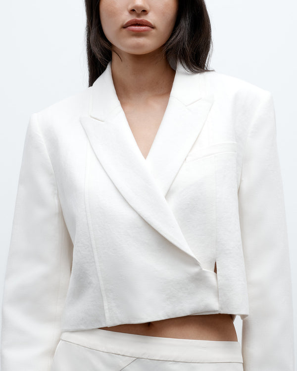 TWP Ivoire Hunter Blazer in Washed Linen view 3