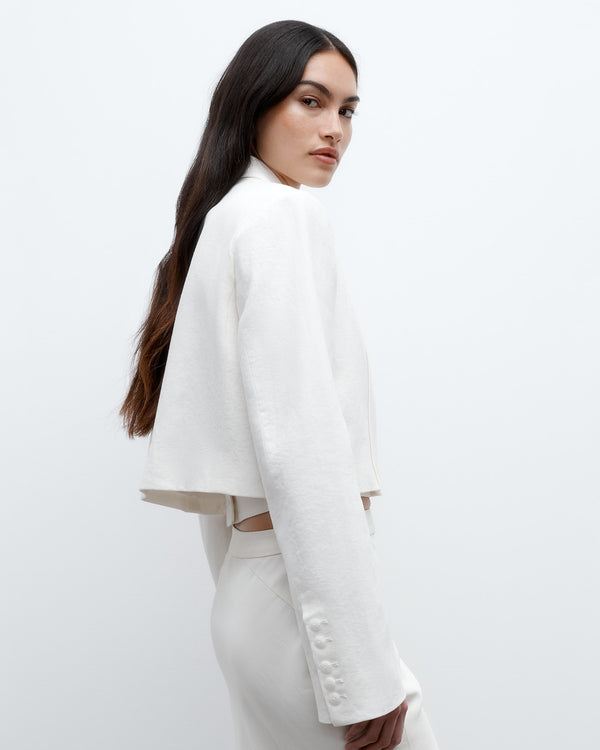 TWP Ivoire Hunter Blazer in Washed Linen view 2