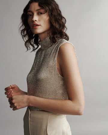 TWP Ivory Gigi Top in Silk Lined Bugle Beads view 1