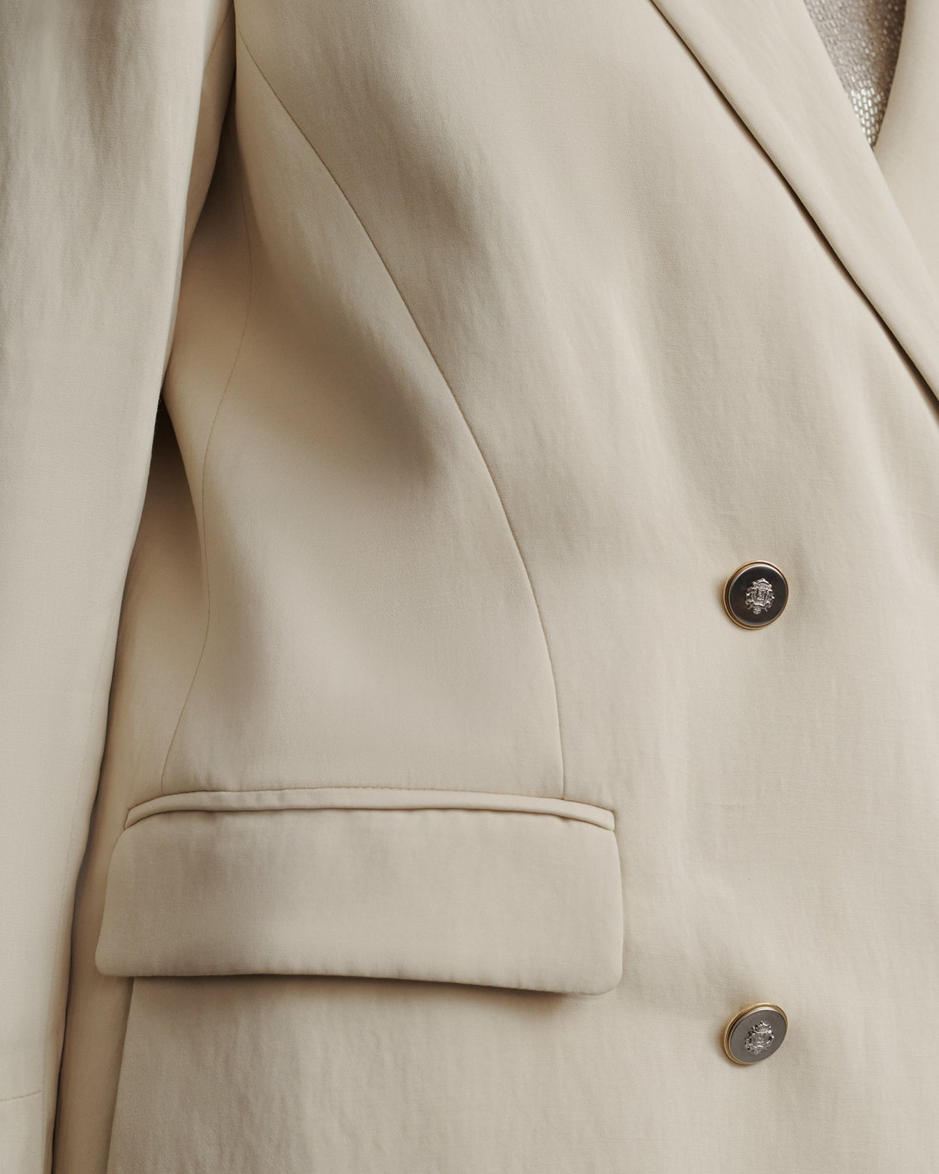 TWP French butter My Second Husband Blazer in Coated Viscose Linen view 3