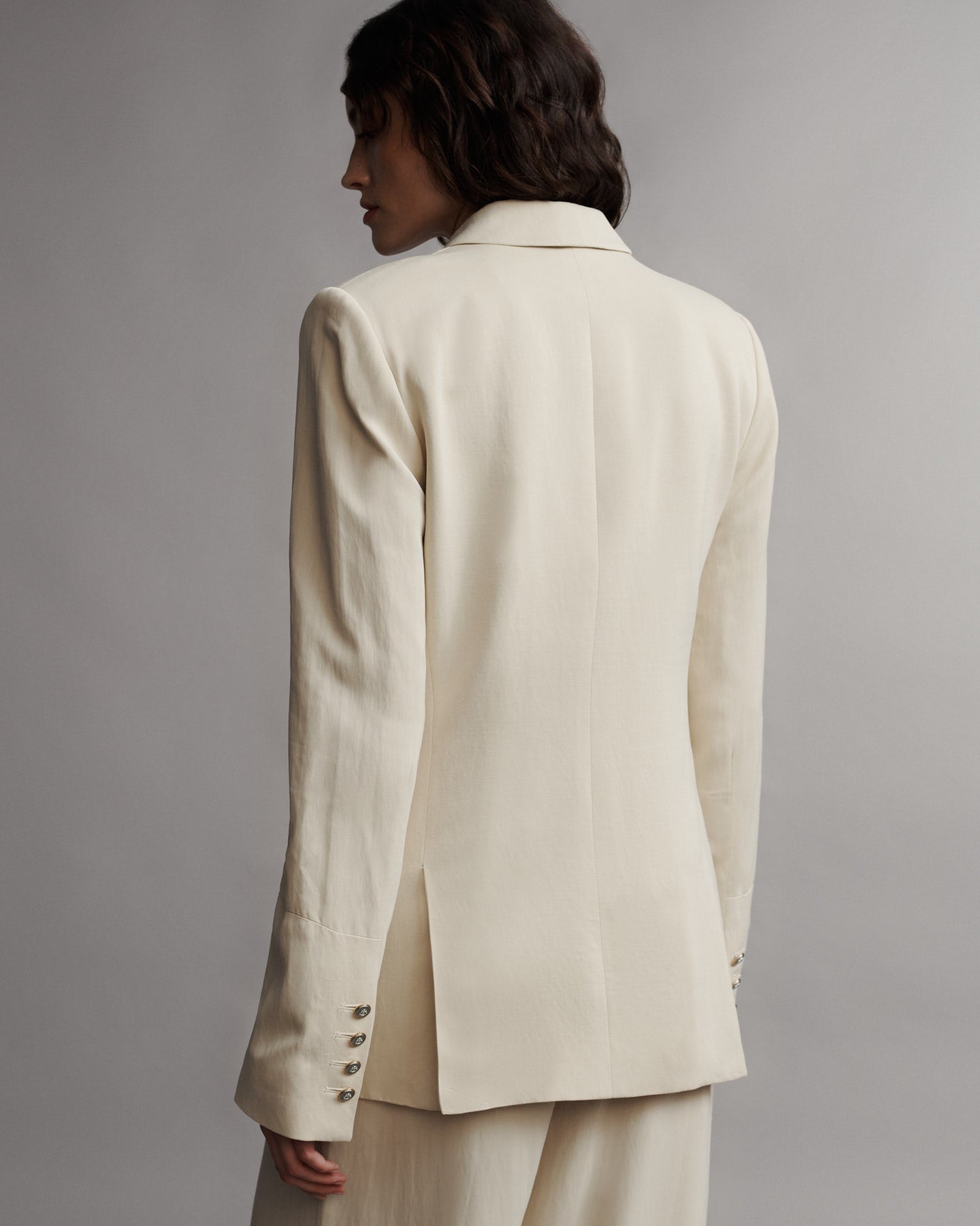 TWP French butter My Second Husband Blazer in Coated Viscose Linen view 5