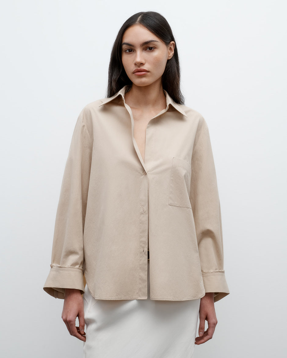 TWP Safari The Next Morning Shirt in Vintage Washed Poplin view 1