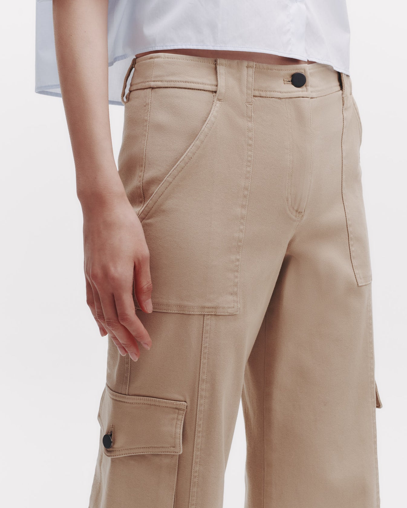 TWP Khaki Coop Pant with Cargo Pockets in Cotton Twill view 2