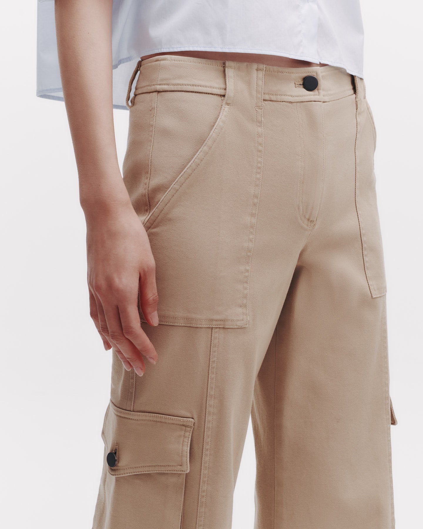 TWP Khaki Coop Pant with Cargo Pockets in Cotton Twill view 2