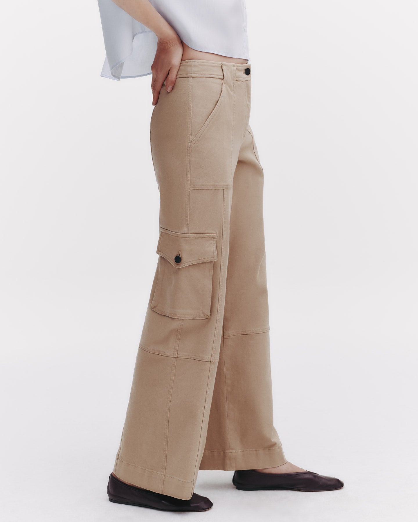 TWP Khaki Coop Pant with Cargo Pockets in Cotton Twill view 3