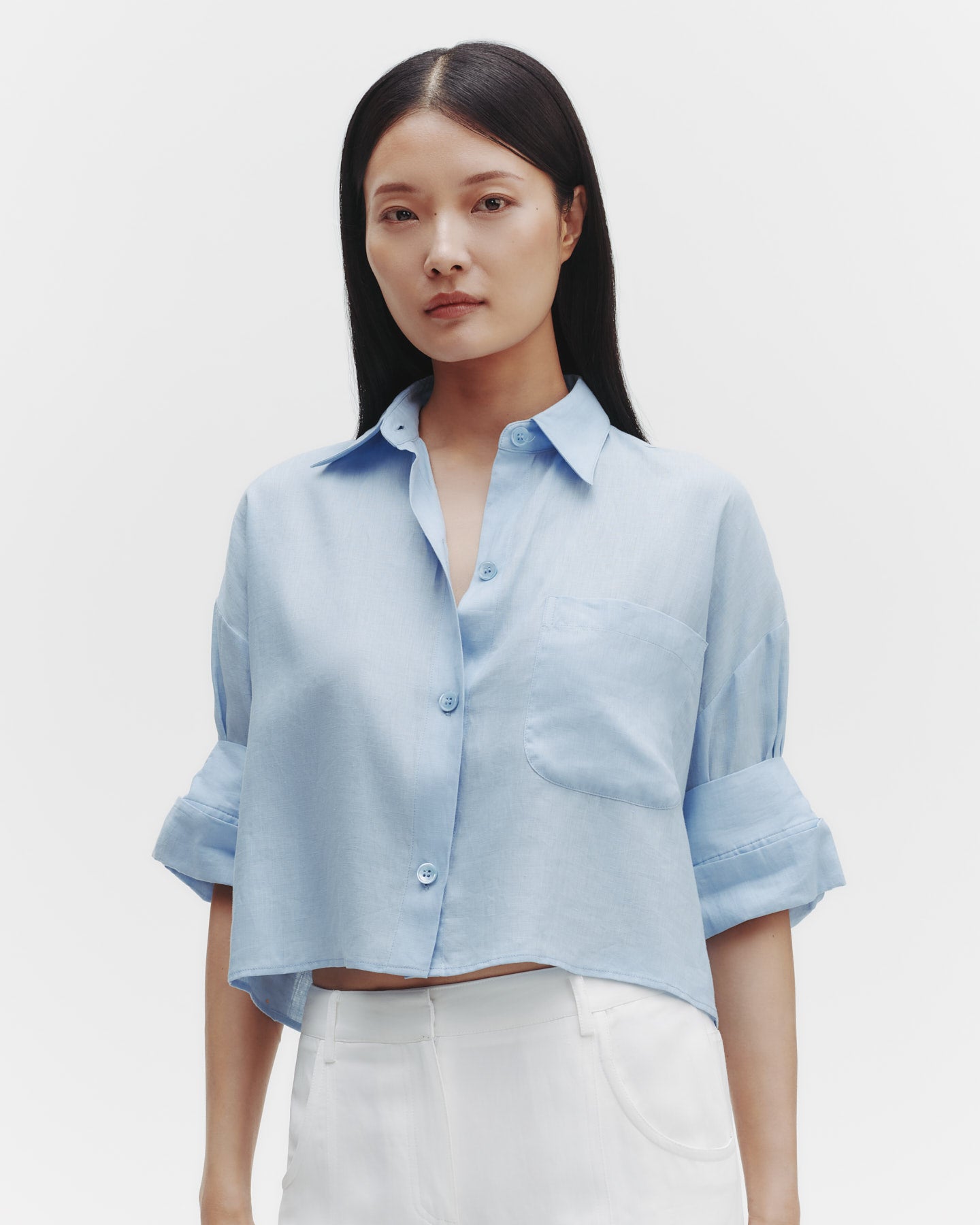 TWP Baby blue Next Ex Shirt in Delave Linen view 2