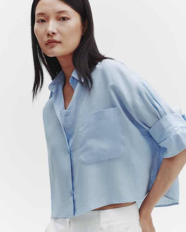 TWP Baby blue Next Ex Shirt in Delave Linen view 1