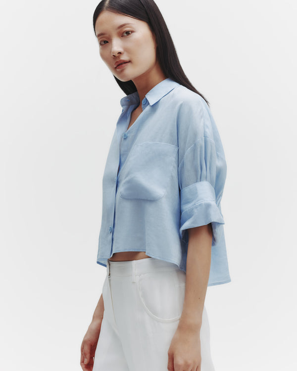 TWP Baby blue Next Ex Shirt in Delave Linen view 3
