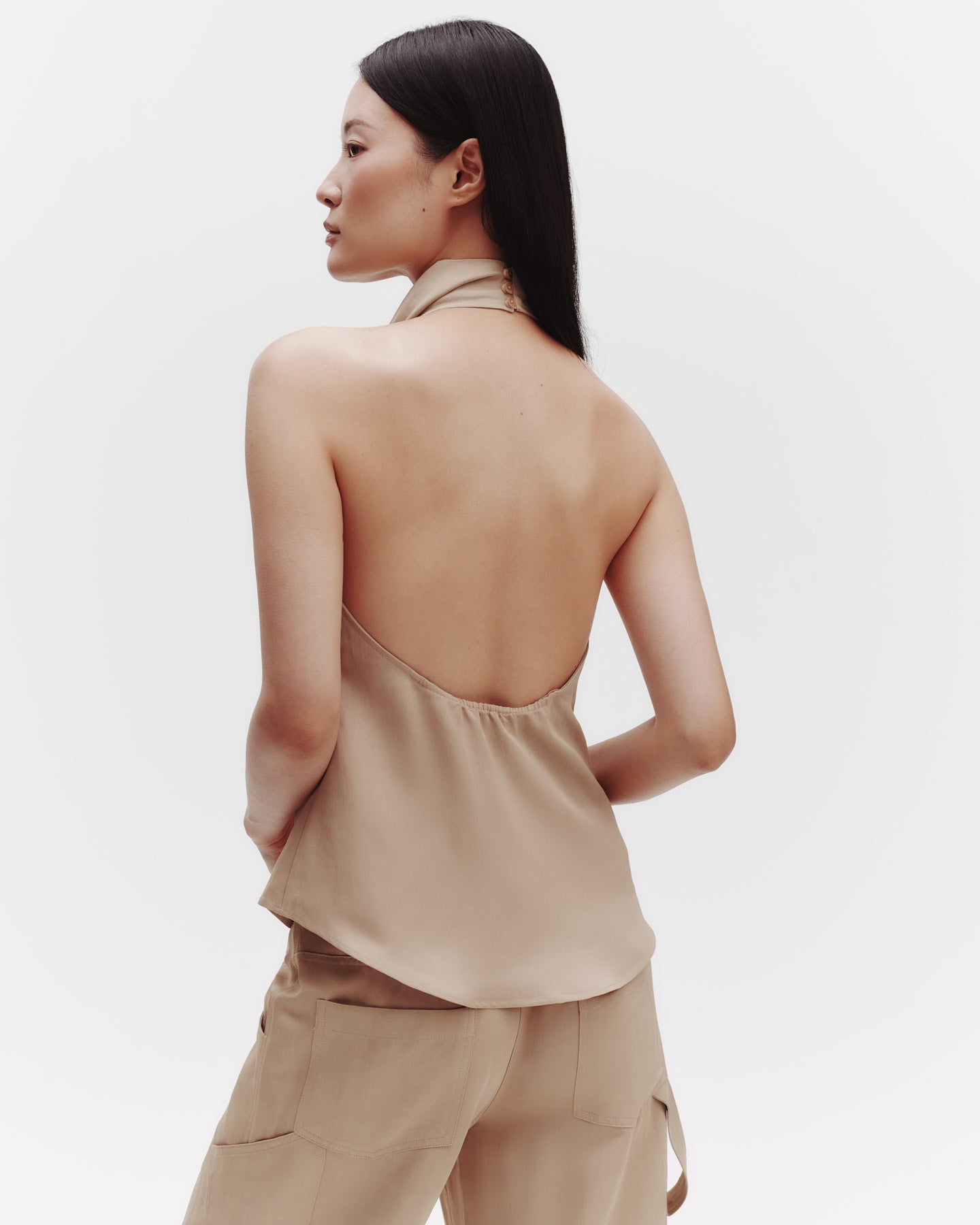 TWP Travertine Friday Night Top in Coated Viscose Linen view 4