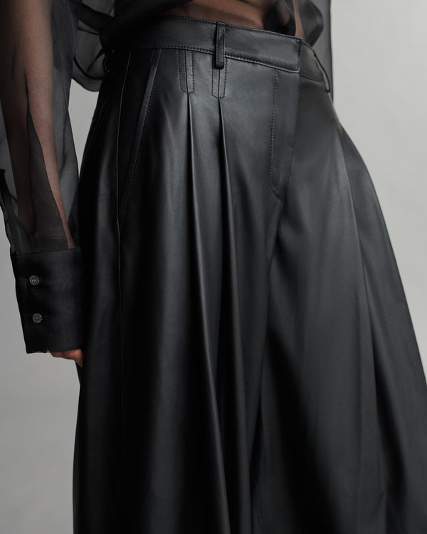 TWP Black Didi Pant in Paper Leather view 2