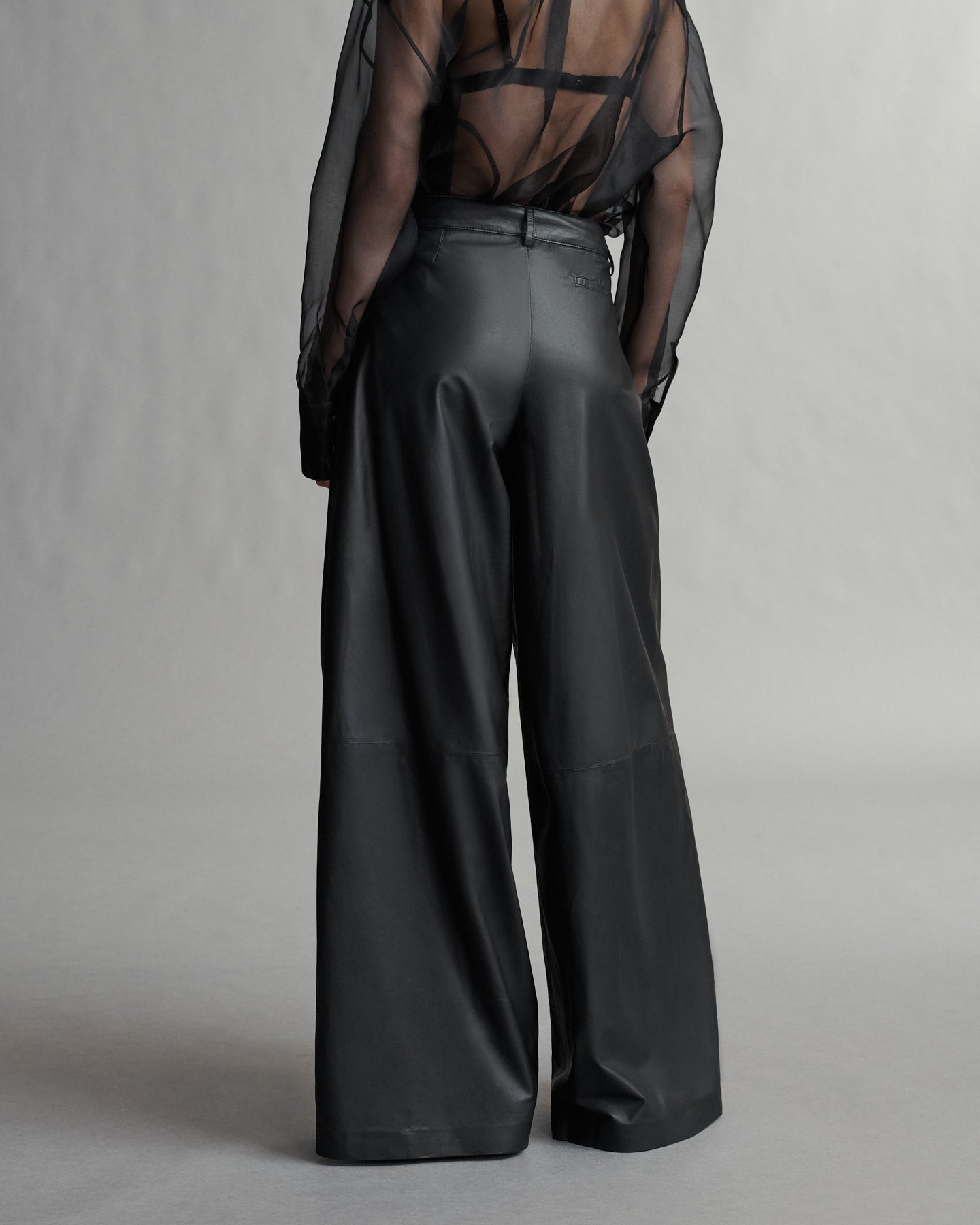 TWP Black Didi Pant in Paper Leather view 4