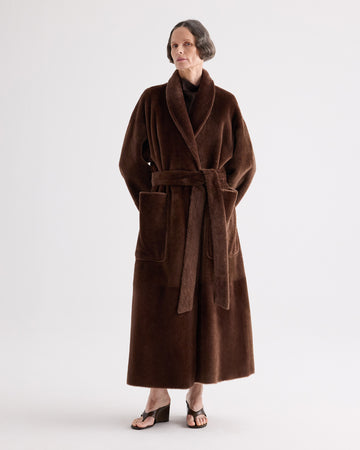 TWP Brown Reversible Em Coat in Shearling view 2