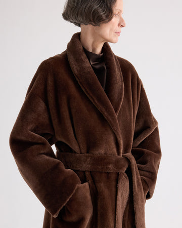 TWP Brown Reversible Em Coat in Shearling view 4