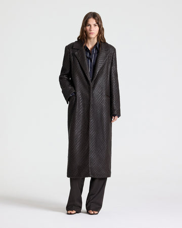 TWP Turkish coffee Crosshatch Mattie Coat in Leather view 5