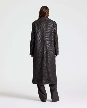 TWP Turkish coffee Crosshatch Mattie Coat in Leather view 4
