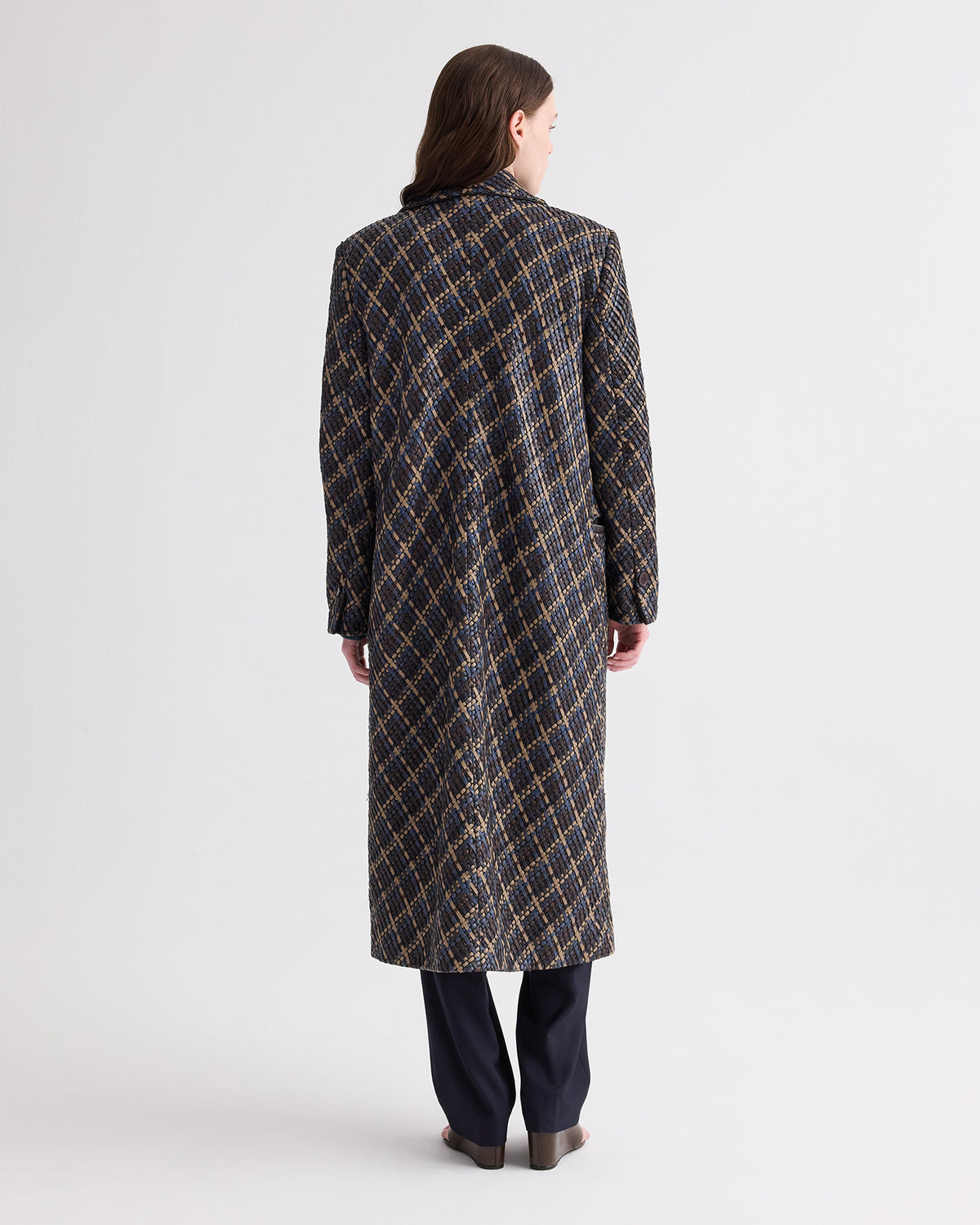 TWP Sepia tint multi Crosshatch Leather Mattie Coat in Leather view 5