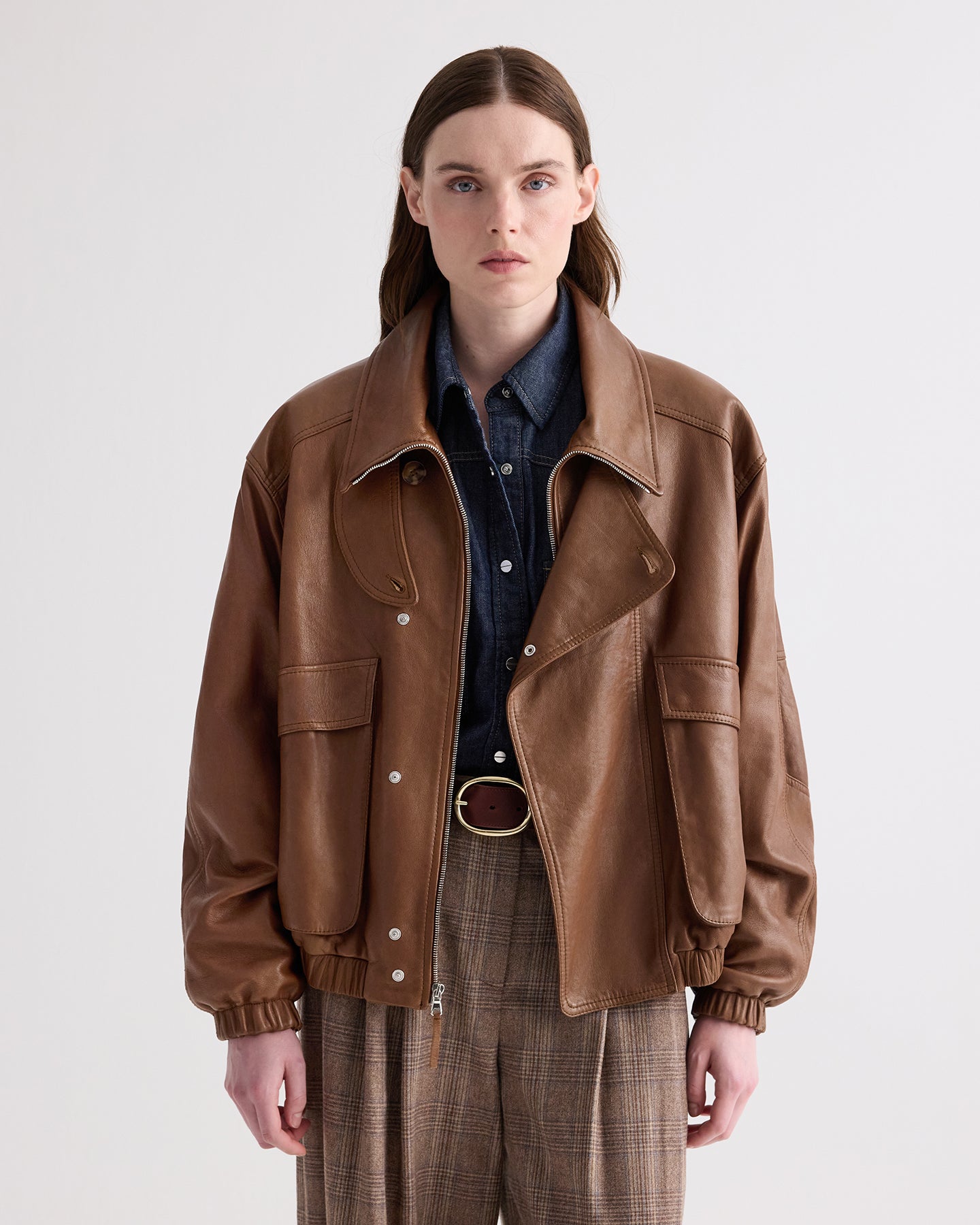 TWP Bison Hunter Jacket in Dolce Leather view 2