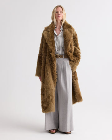 Theodore Coat in Short-Hair Lamb Shearling
