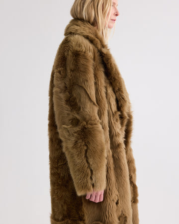 TWP Kangaroo Theodore Coat in Short-Hair Lamb Shearling view 3