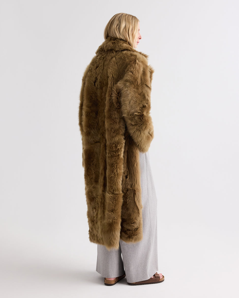 TWP Kangaroo Theodore Coat in Short-Hair Lamb Shearling view 5