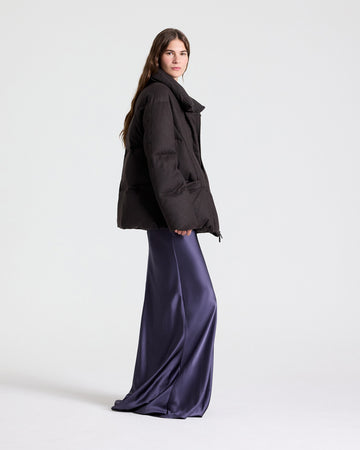 TWP Dark chocolate Warm Enough Coat in Wool Flannel view 5